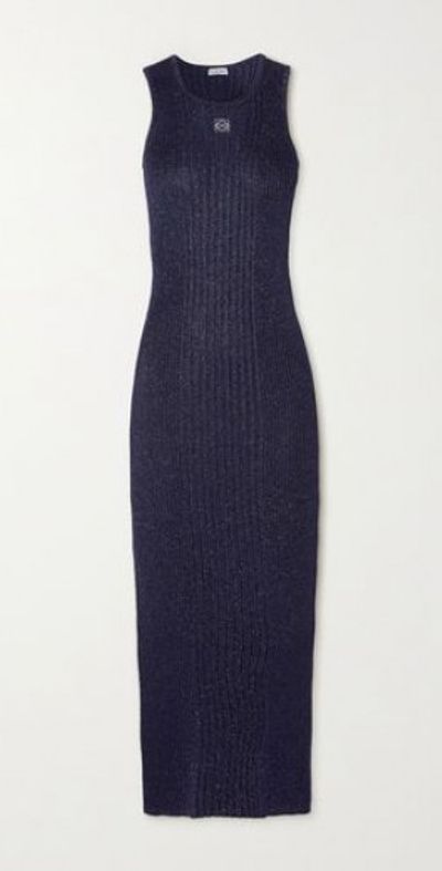 loewe bodycon dress Loewe Grey Ribbed Knit Long Bodycon Dress Size XS main image 0