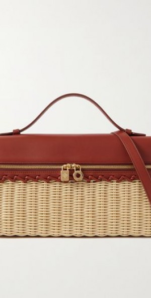 LORO PIANA - Extra Pocket leather and raffia tote