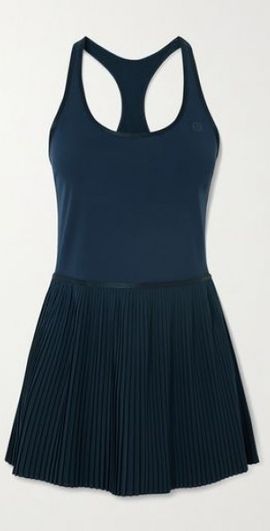open lace back dress Metallic Pleated Dress Black / S main image 1