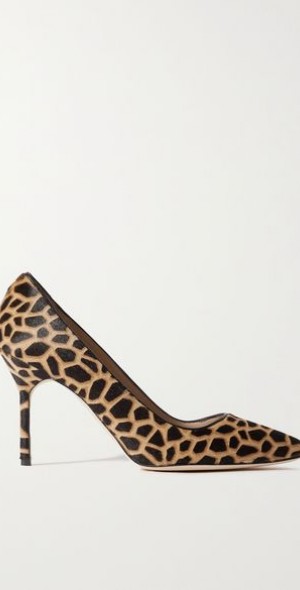 Escarpins Manolo Blahnik En Daim Léopard Gris - Neufs Avec Boîte, Tailles 36 à 41.5