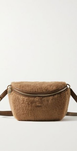 MAX MARA - Teddy Banane wool and silk-blend belt bag