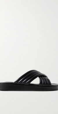 porte & paire quilted leather slides