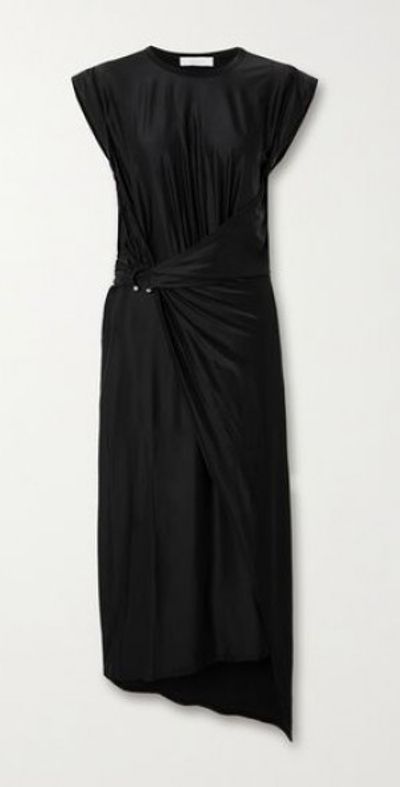 rabanne khaki draped jersey midi dress Rabanne gown