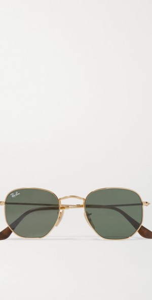 RAY-BAN - Hexagon-frame gold-tone sunglasses