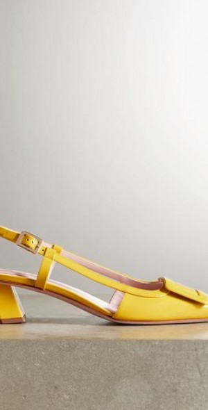 Escarpins Roger Vivier 'Patent Spuntata GIGI' - Talons Hauts Vernis Corail/orange Argenté - Taille 40 (US 9.5)