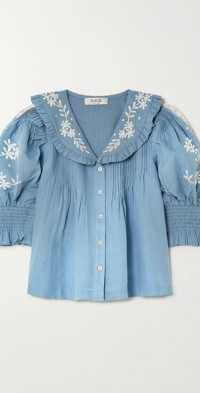 Sea You Later Blouse | Hand-Embroidered Sea Motifs