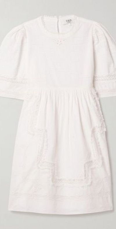 SEA - Lilith crochet-trimmed cotton-voile mini dress