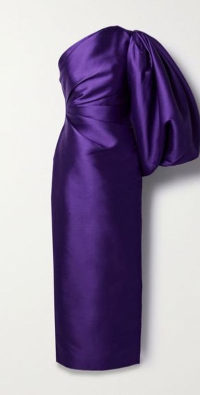 SOLACE LONDON - Aurelia one-sleeve twill maxi dress