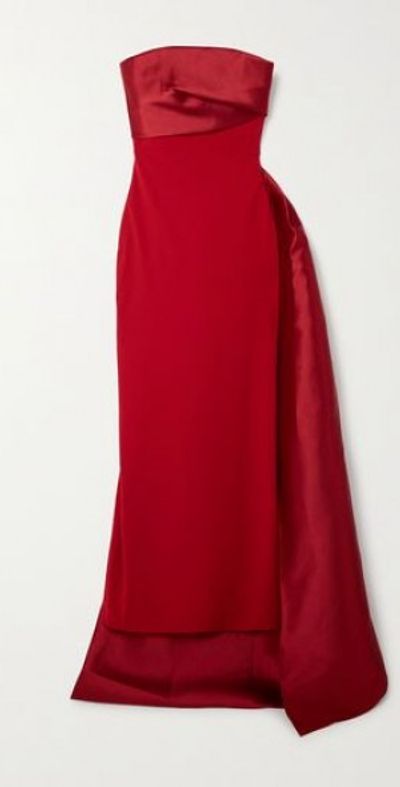 SOLACE LONDON - Kinsley strapless draped faille and crepe gown