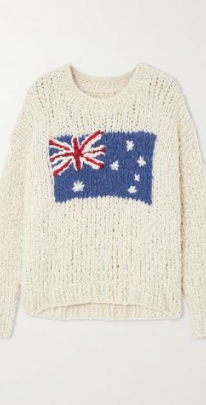 SUZIE KONDI Australian Flag Jooshi intarsia cashmere sweater