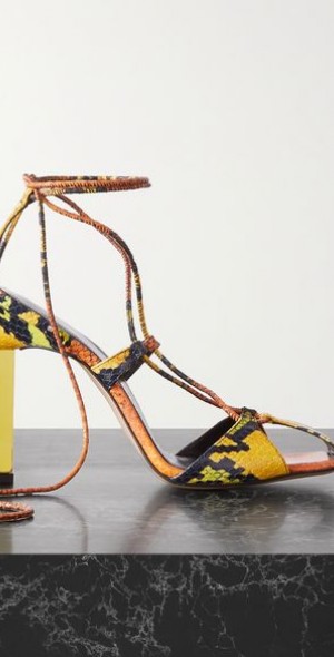 【The Attico】 Adele snake-effectレザーサンダル Adele snake-effect leather sandals in purple - The Attico