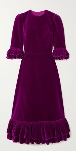 white christmas dresses SOPHIE DRESS SOLID BLACK COTTON VELVET – Catherine Prevost London main image 1