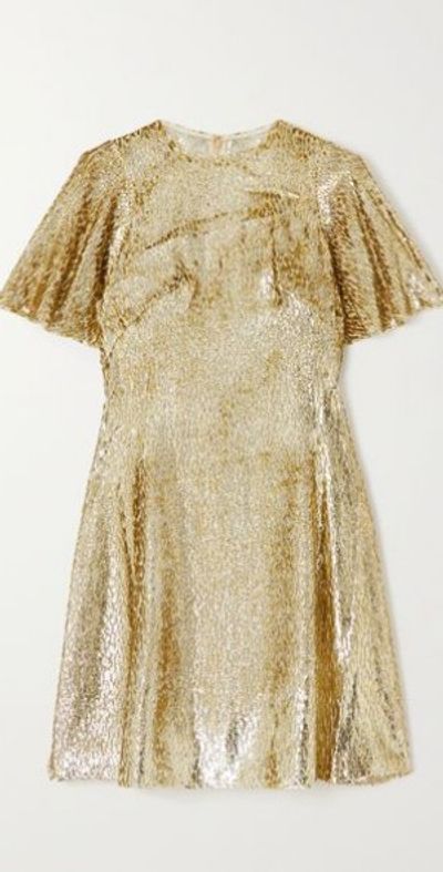 the vampires wife gold dress THE VAMPIRE'S WIFE - The Sky Rocket metallic wool-blend maxi dress