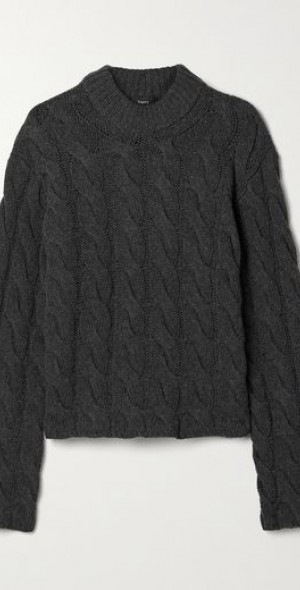 THEORY Cable knit wool and cashmere blend sweater