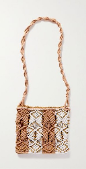 Handcrafted White Circle Tote Bag | Luxury Boho Macramé Shoulder Bag | Posh Summer Travel Accessory main image 1