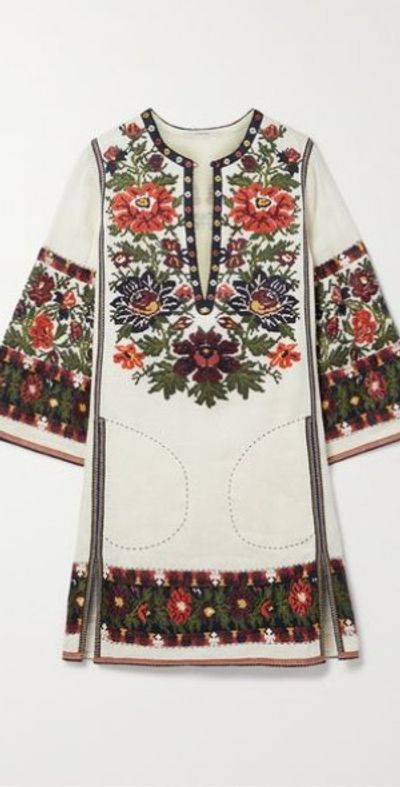 VITA KIN - Tender Summer embroidered linen mini dress