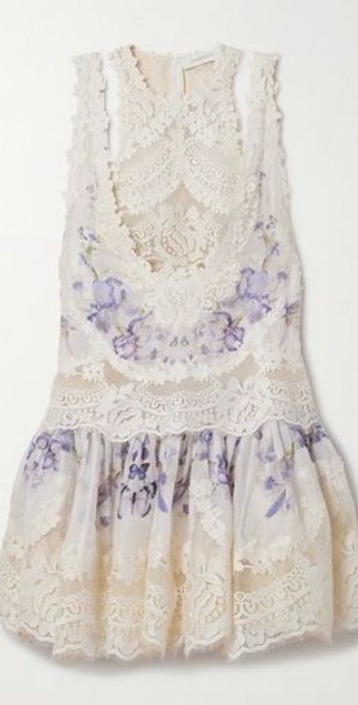 slim fit dress slacks All Mine White Lace Mini Dress main image 0