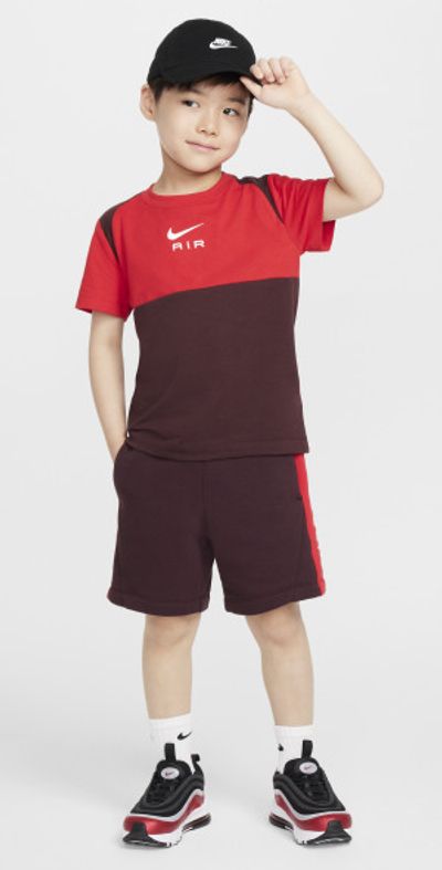 Nike Air Little Kids' 2-Piece Fleece Shorts Set in Red, Size: