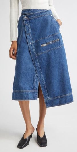3.1 Phillip Lim 3.1 Phillip Lim Asymmetric Denim Wrap Skirt