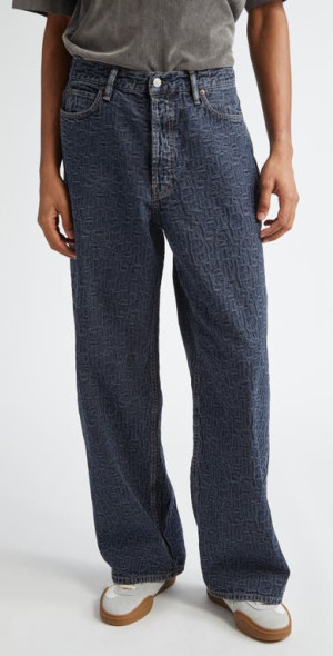 Acne Studios - 1981M Monogram Baggy Jeans in Blue/Black at
