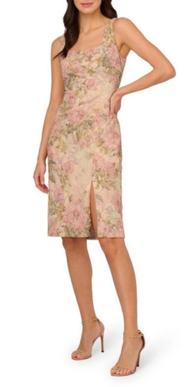 Adrianna Papell - Floral Matelasse Sleeveless Dress in Rose Multi at  Nordstrom