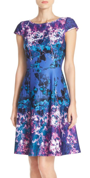 Adrianna Papell - 12260220 Floral Print Scuba Sheath Dress main image 1