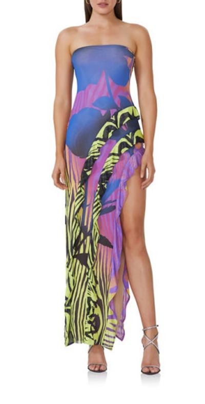 afrm siobhan strapless mesh maxi dress AFRM Siobhan Strapless Stretch Mesh Maxi Dress