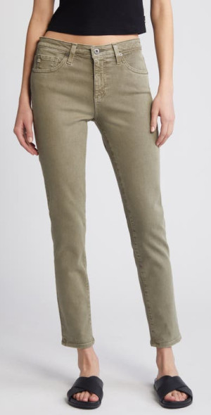AG - Prima Mid Rise Ankle Cigarette Jeans in Sulfur Dried Parsley at ...