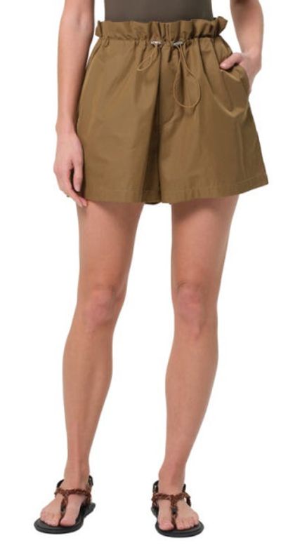 AGOLDE AGOLDE Lydia Toggle Waist Cotton Blend Shorts in Khaki at Nordstrom, Size X-Small