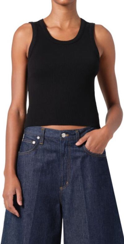 AGOLDE AGOLDE Poppy Shrunken Rib Tank in Black at Nordstrom, Size Small