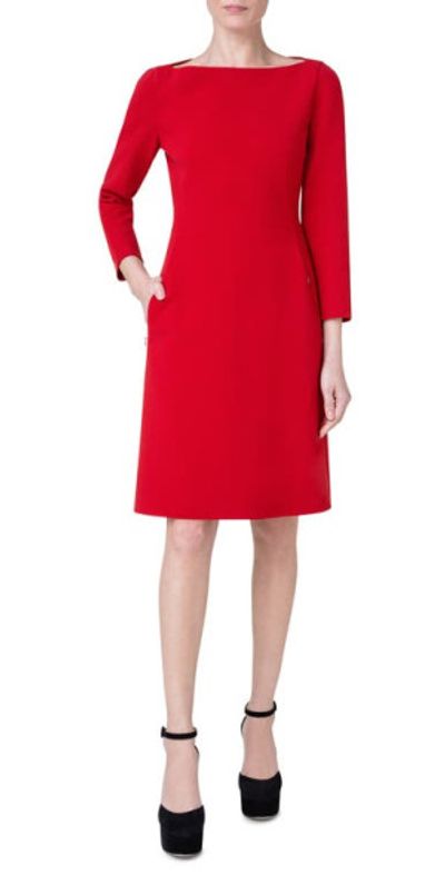 akris red dress Akris punto Flower Eyelet Embroidered Midi Dress in Red, 6