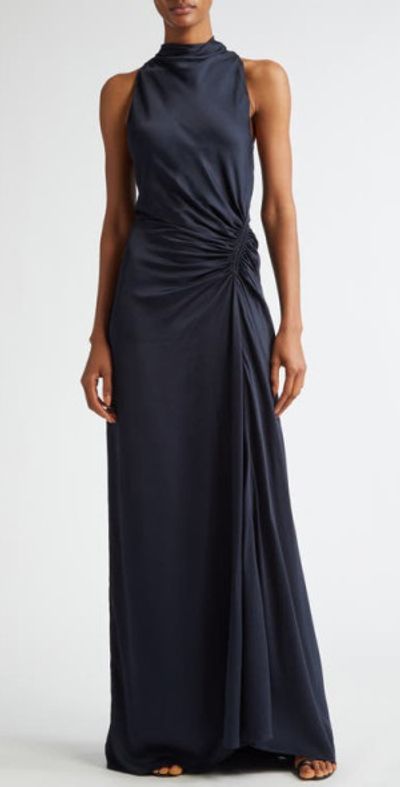 nordstrom ruched funnel neck midi dress Nordstrom Ruched Funnel Neck Midi Dress In Pink