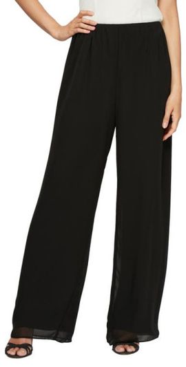 Alex Evenings Alex Evenings Chiffon Palazzo Pants in Black at Nordstrom, Size Small P