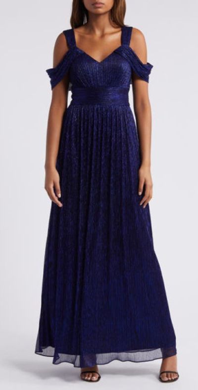 sachin and babi light blue dress Alex Evenings Crinkle Stretch Taffeta Mermaid Gown