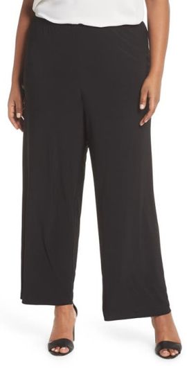 Alex Evenings Alex Evenings Matte Jersey Straight Leg Pants in Black at Nordstrom