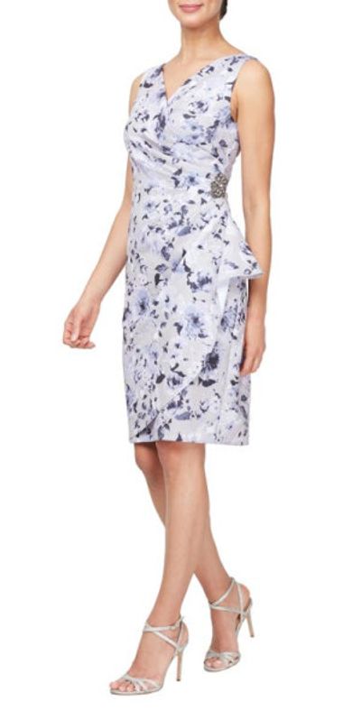 sachin and babi light blue dress Alex Evenings Stretch Crepe Sheath Dress Royal / 16 main image 1