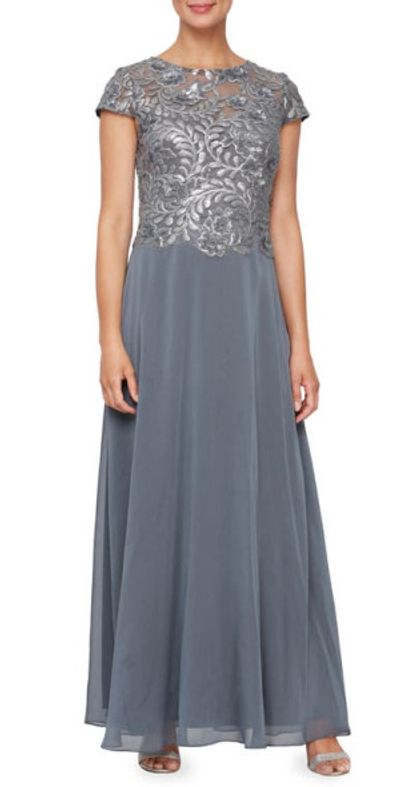 sachin and babi light blue dress Alex Evenings