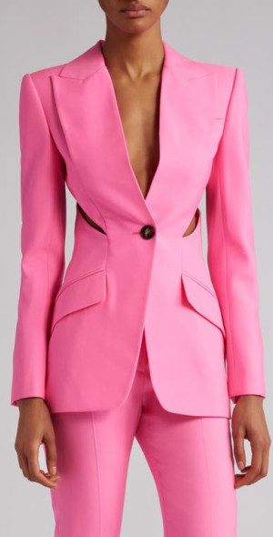Alexander McQueen - Cutout Wool Blazer in 5100 Psychedelic Pink at