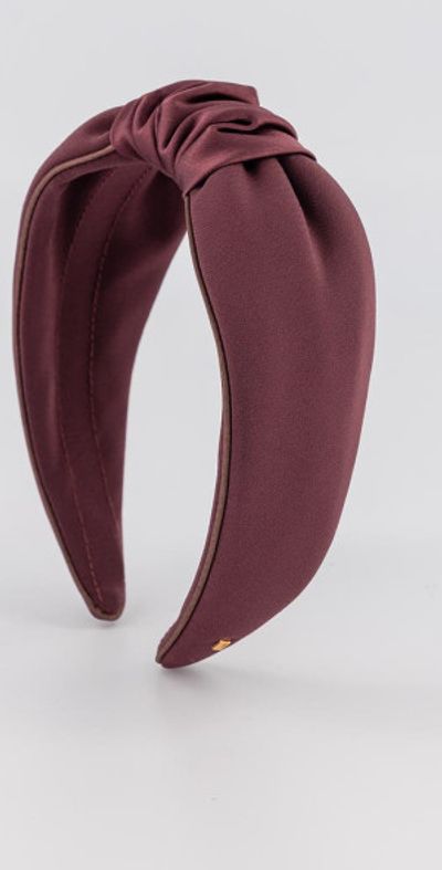 Alexandre de Paris Alexandre de Paris Douceur satin headband in Moka at Nordstrom