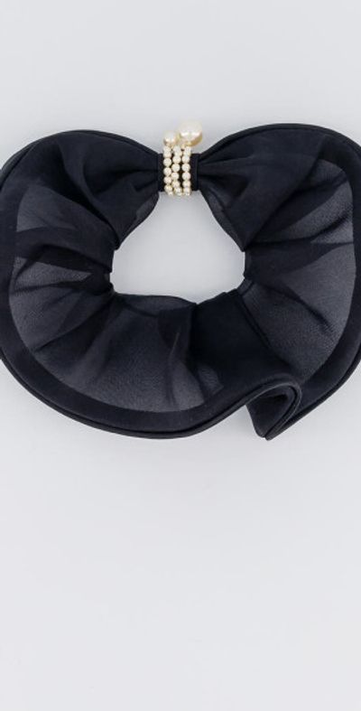 Alexandre de Paris Alexandre de Paris Organza silk scrunchie in Black at Nordstrom
