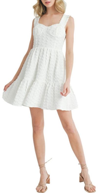 All in Favor - Corset Bodice Textured Minidress in White at Nordstrom, Size  Small