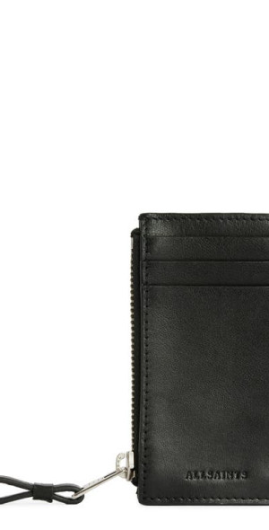 AllSaints Men's Delph Tierra Wallet | Slim Bi-Fold Design In Black Leather - View #3
