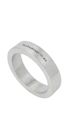 AllSaints AllSaints Men's Logo Engraved Band Ring in Warm Silver at Nordstrom, Size 9