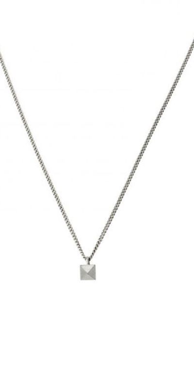 AllSaints AllSaints Men's Pyramid Stud Pendant Necklace in Warm Silver at Nordstrom