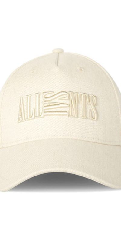 AllSaints - Oppose Logo Baseball Cap in Ecru display picture 2