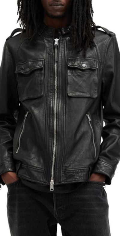 AllSaints Skye Leather Jacket in Black at Nordstrom, Size X-Small