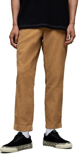 AllSaints AllSaints Sleid Flat Front Corduroy Pants in Cacao Brown at Nordstrom, Size 32