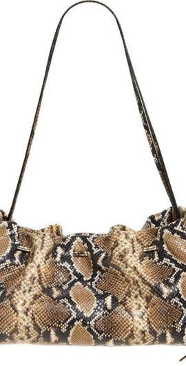 Altuzarra Altuzarra Drawstring Snakeskin Embossed Leather Clutch in Phyton Macchia at Nordstrom