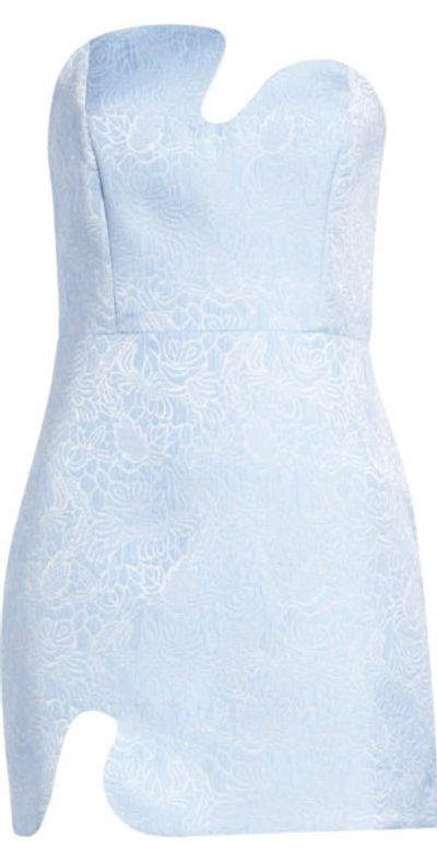 Amanda Uprichard - Puzzle Strapless Minidress in Powder Blue