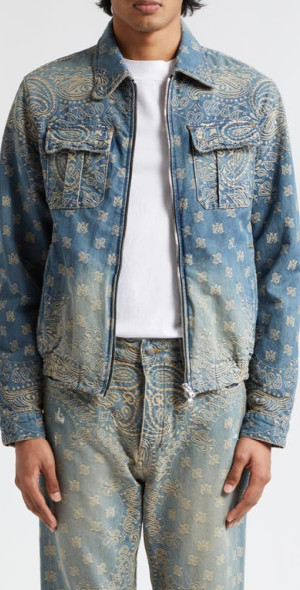 AMIRI - Bandana Jacquard Blouson Jacket in Crafted Indigo